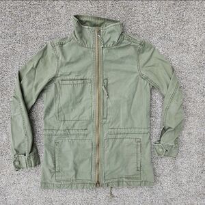 Madewell Fleet Army Green Military Cargo Utility Jacket Zip Up Coat Womens XS